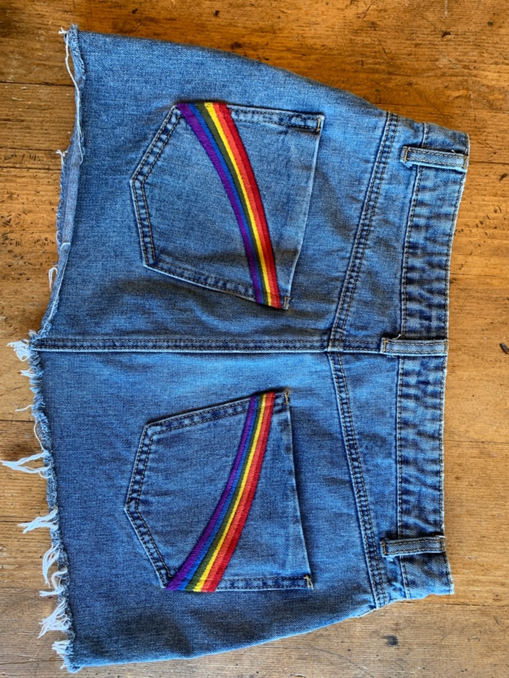 Forever 21 Micro Mini Skirt Rainbow Detail - Picture 6 of 16